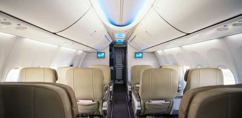 Seat of business class in airlpane Seat of business class in airlpane, this immage can use for transportation, flight, air, olane, jet and travel concept